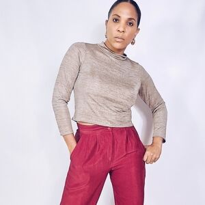 Vintage Metallic Mockneck